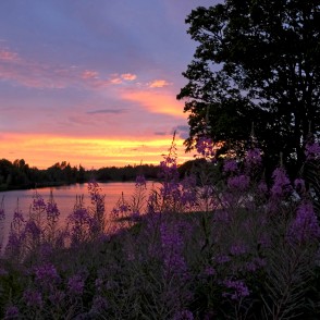 Saulriets Lazdonas ezerā Saulriets Lazdonas ezerā