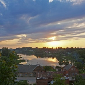 Saulriets mazajā Ludzas ezerā Saulriets mazajā Ludzas ezerā