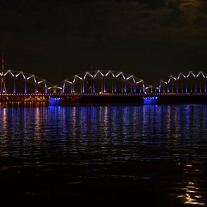 Dzelzceļa tilts naktī, Rīga Dzelzceļa tilts naktī, Rīga