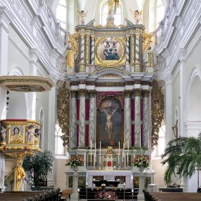 Skaistkalnes Romas katoļu baznīcas interjers Skaistkalnes Romas katoļu baznīcas interjers