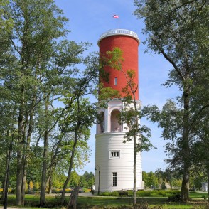 Kemeri water tower surrounded by trees in a park landscape Kemeri water tower surrounded by trees in a park landscape