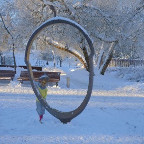 Sculpture "Acorn" in Winter, Kandava Sculpture "Acorn" in Winter, Kandava