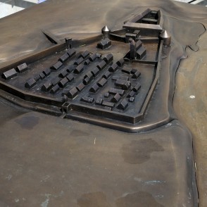 The model of the castle of the Livonian Order in Valmiera Museum The model of the castle of the Livonian Order in Valmiera Museum