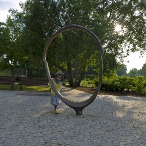Sculpture "Acorn" On The Promenade Of Kandava Old Town Sculpture "Acorn" On The Promenade Of Kandava Old Town