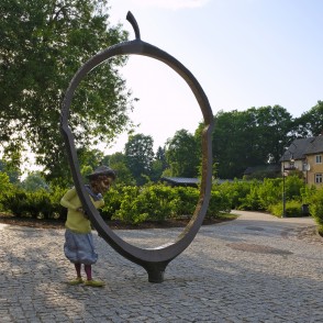Sculpture "Acorn" On The Promenade Of Kandava Old Town Sculpture "Acorn" On The Promenade Of Kandava Old Town