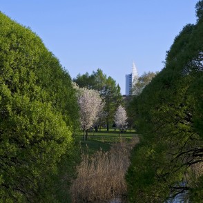 Skats no Uzvaras parka uz Latvijas Nacionālo bibliotēku Skats no Uzvaras parka uz Latvijas Nacionālo bibliotēku