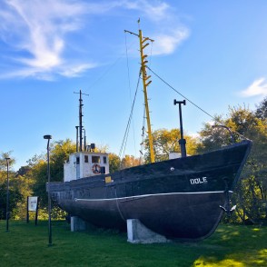 Historic fishing vessel "Dole" in Pavilosta Historic fishing vessel "Dole" in Pavilosta