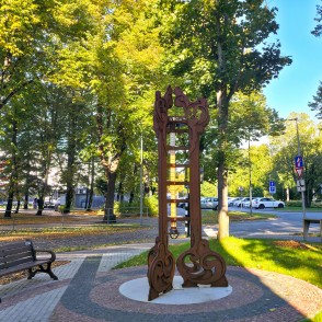 Large-scale Art Nouveau thermometer and city park in Liepaja Large-scale Art Nouveau thermometer and city park in Liepaja