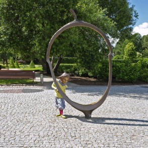Sculpture "Acorn" On The Promenade Of Kandava Old Town Sculpture "Acorn" On The Promenade Of Kandava Old Town