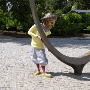 Sculpture "Acorn" On The Promenade Of Kandava Old Town Sculpture "Acorn" On The Promenade Of Kandava Old Town