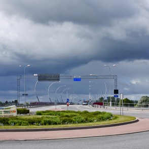 Skats uz Ventspils paceļamo tiltu Skats uz Ventspils paceļamo tiltu