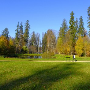 Alūksnes pils parka ainava rudenī Alūksnes pils parka ainava rudenī