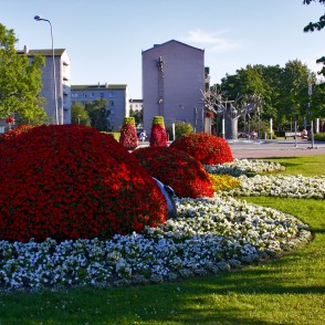 Puķu skulptūra “Mārīšu ģimene” Pārventā Puķu skulptūra “Mārīšu ģimene” Pārventā