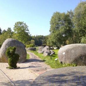 Boulder pathway in Vaclovas Intas stone park Boulder pathway in Vaclovas Intas stone park