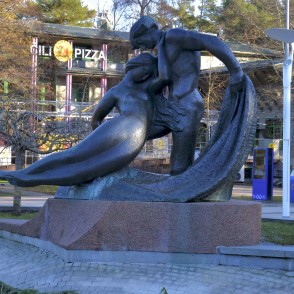 Sculpture “Jūratė and Kastytis” in Palanga near a park Sculpture “Jūratė and Kastytis” in Palanga near a park